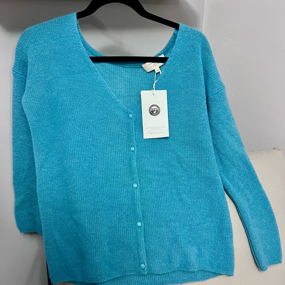 Sezane Light Sage Cardigan Sweater